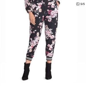 Rachel Roy
Floral Black Joggers with Pink and White Accents